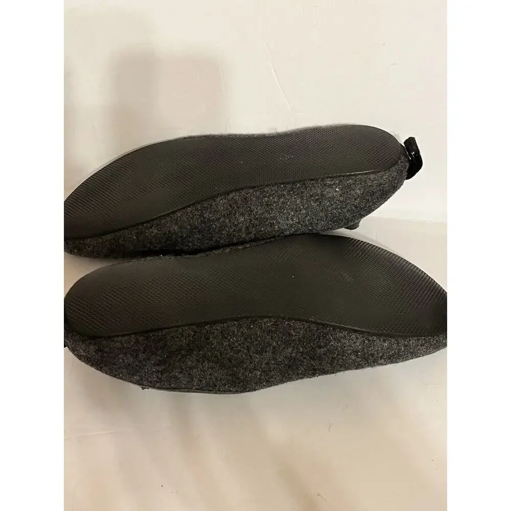 MAHABIS • Men EU 45 US 11• Classic Wool Lined Grey Slipper ONLY No Rubber Soles